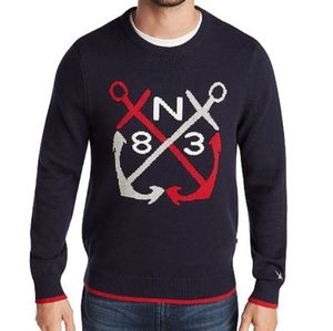 Nautica Blue Sail Clasic Fit Anchor Sweater